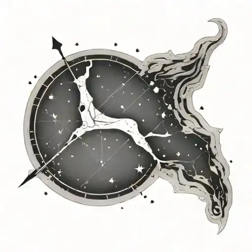 Sagittarius Constellation With Number 13 Incorporated