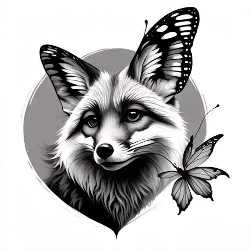 Fox And Butterfly