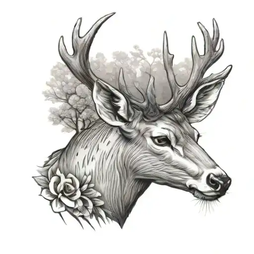 Deer Memorial Tattoo For Dad