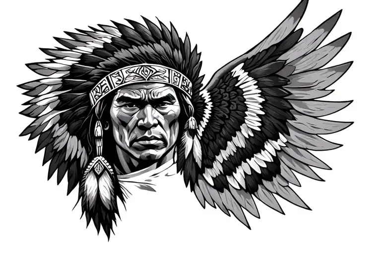 Wings Waves Cherokee Indian Warrior