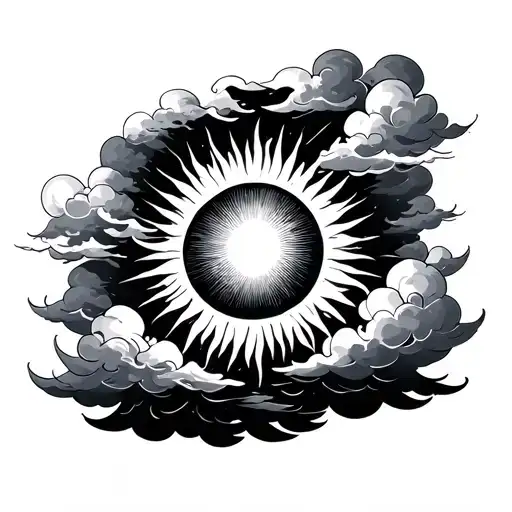 Sun And Clouds Surrounding