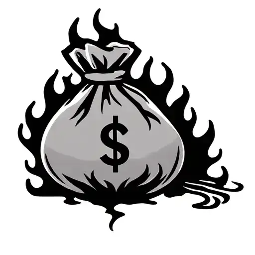 Negative Space Themed Flame Money Bag