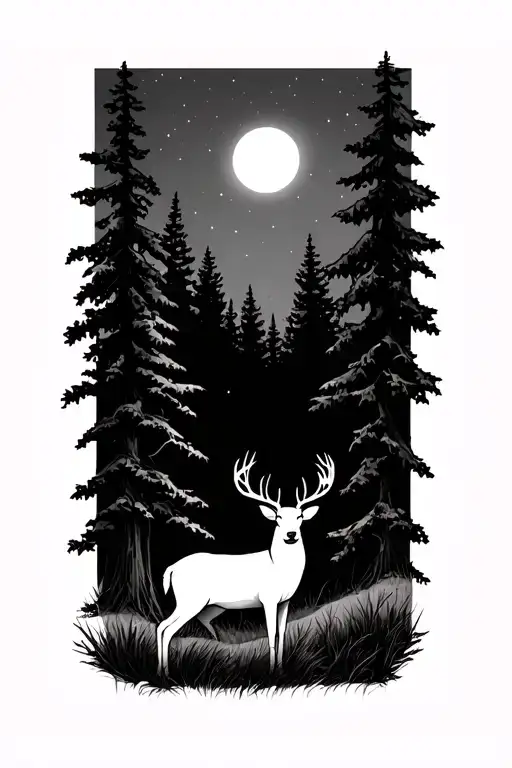 Deer And Trees