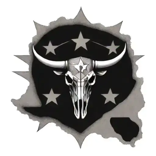 Texas Flag Bull Skull Male