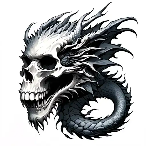 Dragon And Skulls