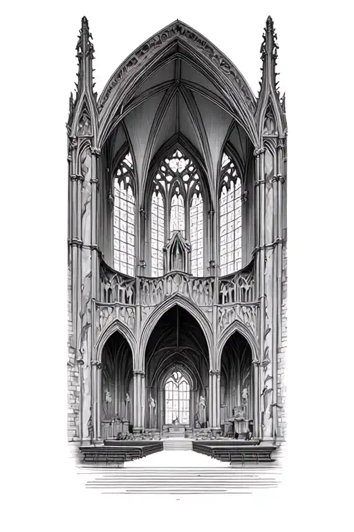 Interior Of Gothic Cathedral