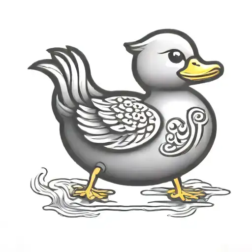 Simplist Rubber Ducky Toy House Symbol In The Style Of Game Of Thrones