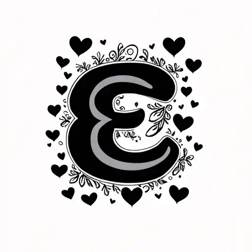 Big E And Little E Letters With Hearts