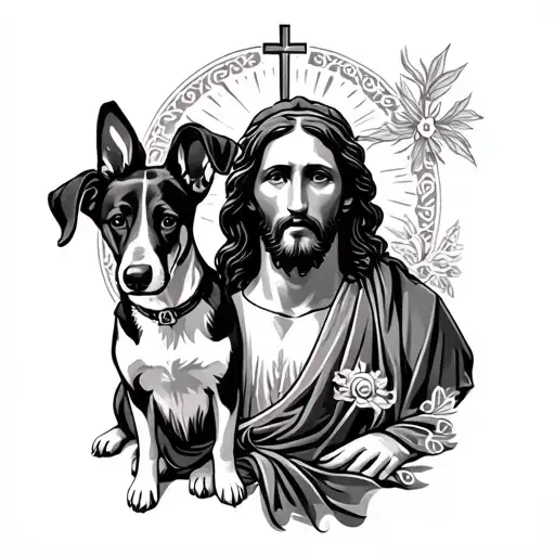 Christianity Such As Jesus With My Dog Surrounded