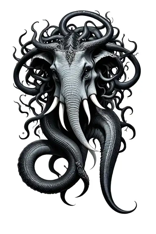 Medusa Snake Head Maleficent Poison Tree Elephant