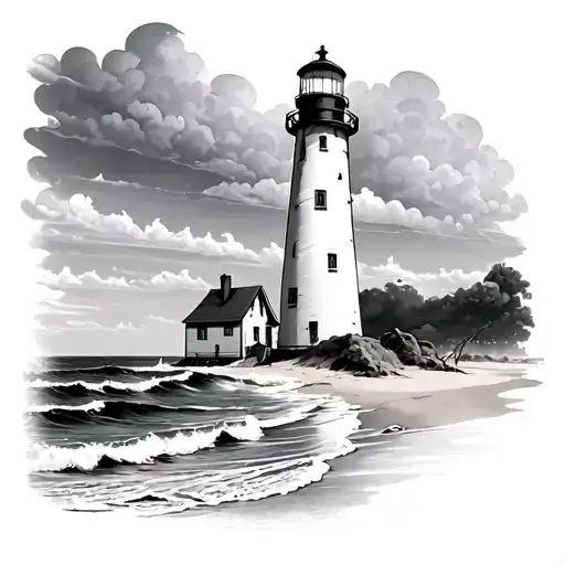 Beach Lighthouse Half Sleeve