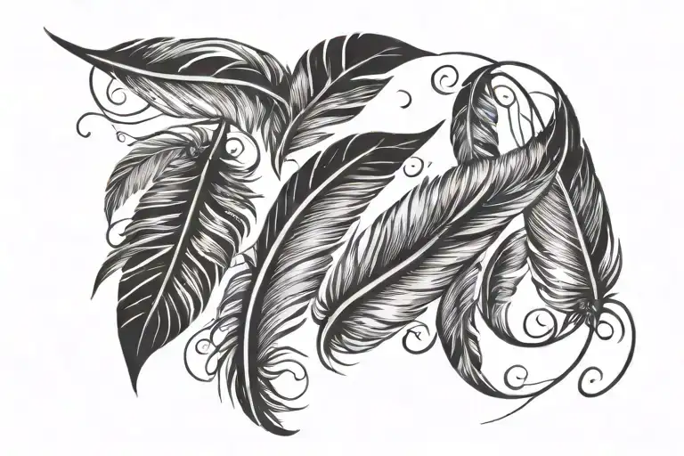 Feather Quill Scrawling Lines