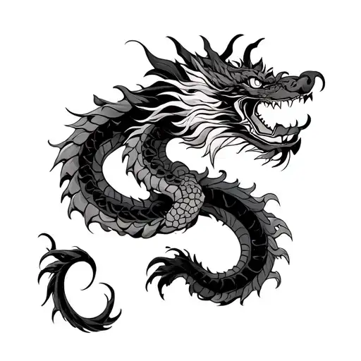 Chinese Dragon With Coils