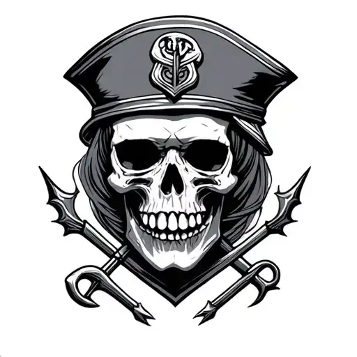 Sailor Skull With A Trident
