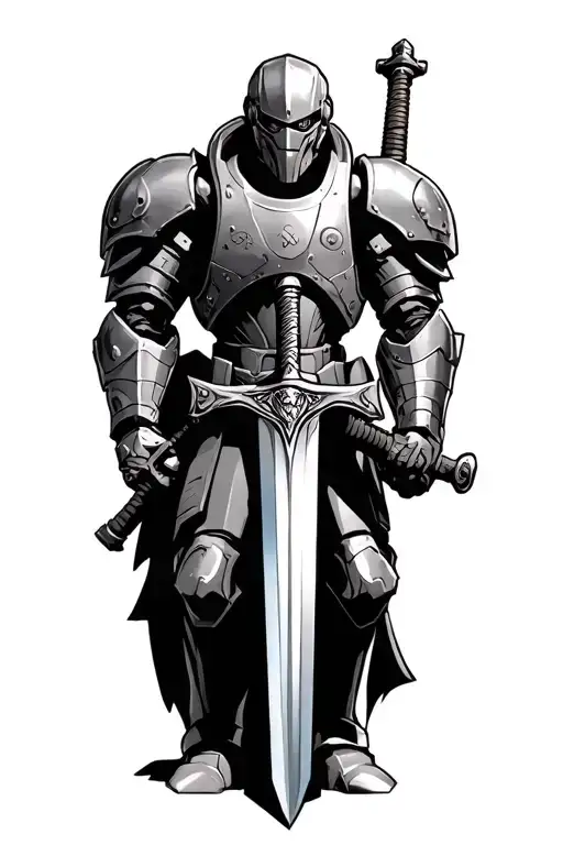 Power Armor Holding A Sword