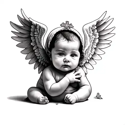 Little Angle Baby With A Cross