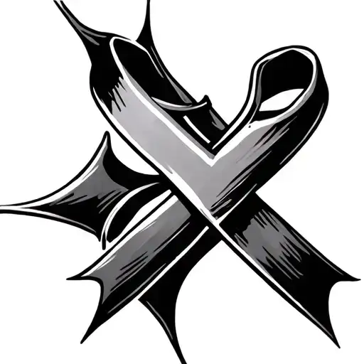Cross With Cancer Ribbon
