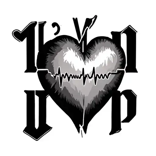 Heart With A Pulse Line Inside Russian Letters I M P