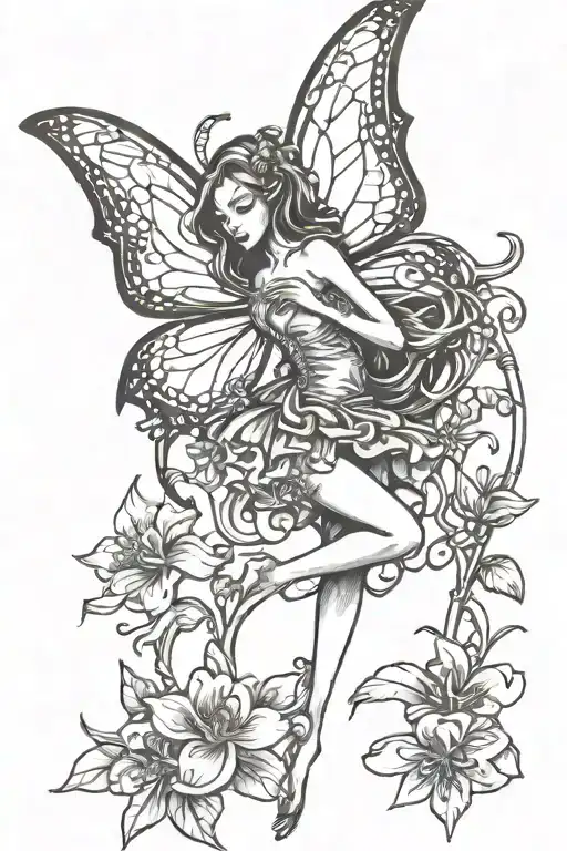 Honey Suckle Vine And Flower Fairy