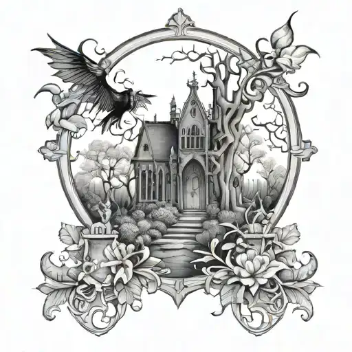 Gothic Garden Scene