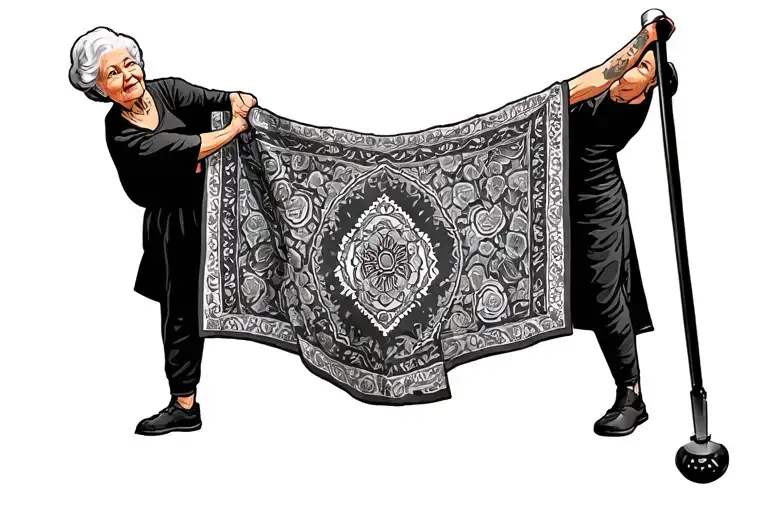 Grandma Lifting Rug