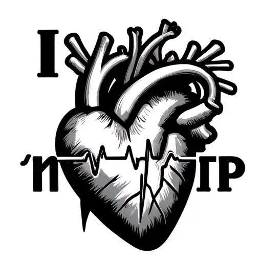 Heart With A Pulse Line Inside Russian Letters I M P