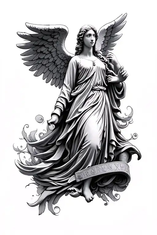 Angel Statue With Wing Spread