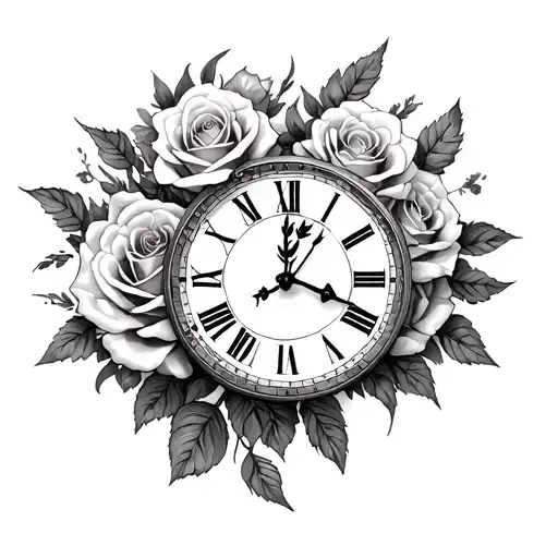 Roses And A Clock