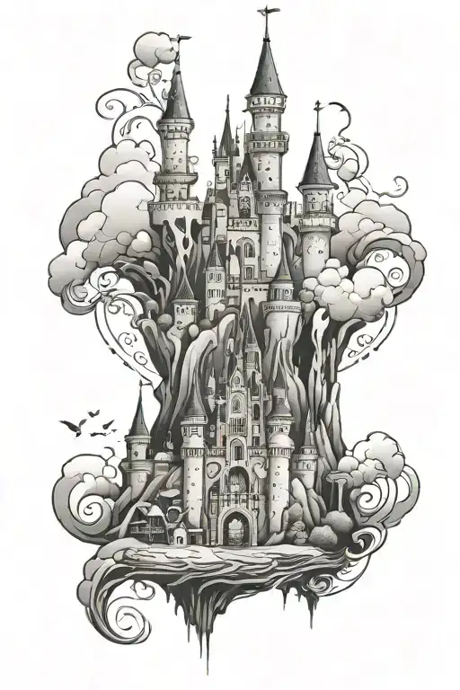 Disney Castle Surrounded By Characters Incorporated