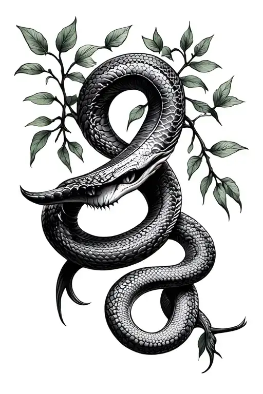 Plant Vines And One Snake Slithering