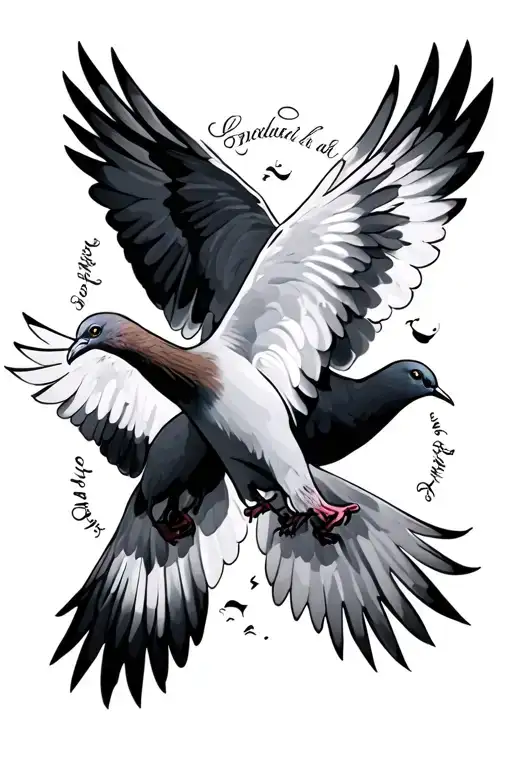 2 Doves And Quote Written