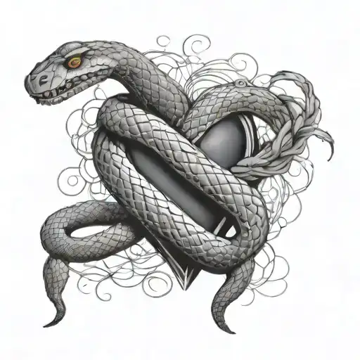 Snake Around A Human Heart