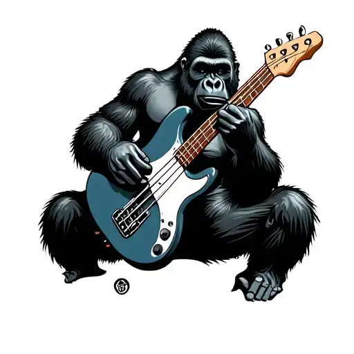 Gorilla Playing Bass Guitar