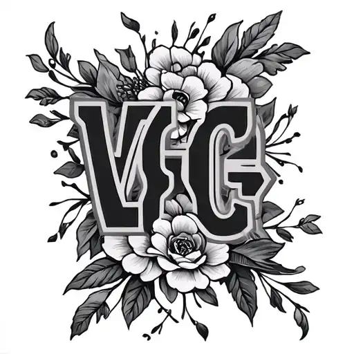 Kids Initials In One Tattoo Using Letters Vgdgc