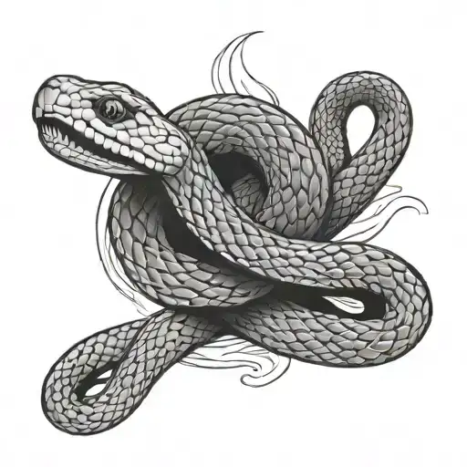 Snake Coiled In The Shape Of An S