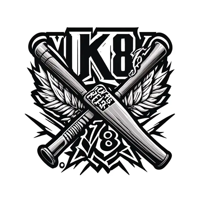 A Cricket Bat And Vk18 Word Write On This Bat