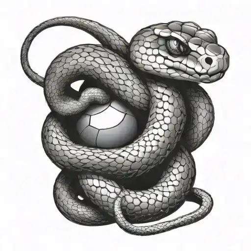 Snake Wrapped Around A Ball
