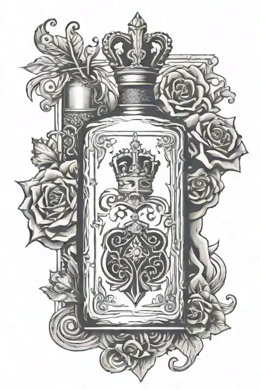 Playing Cards Dice And Crown Royal Bottle