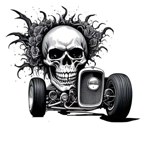 Punk Rock Hot Rod Skull
