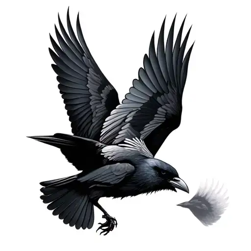 Crow Flying Together