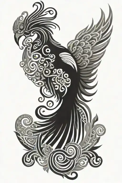 Phoenix In Maori Style