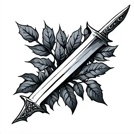 Leafy Thorny Vine With Dagger