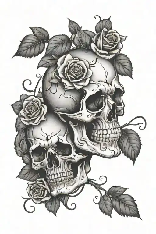 Skull With Roses