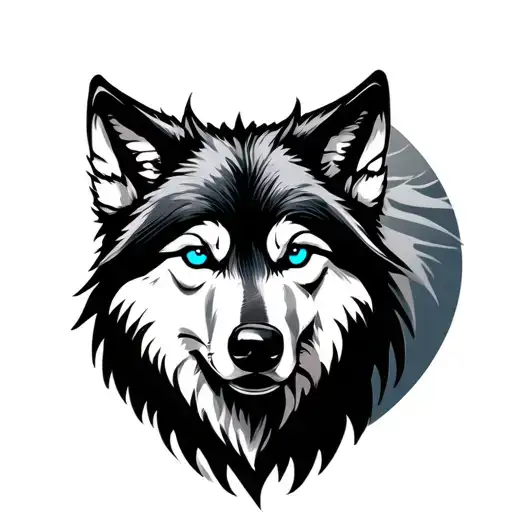 Wolf With Blue Eyes