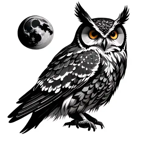 Owl And Moon