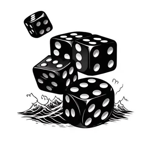 Two Dice At The Bottom 2009 On The Top And Risk Reward Above 2009 With Waves All Arond It