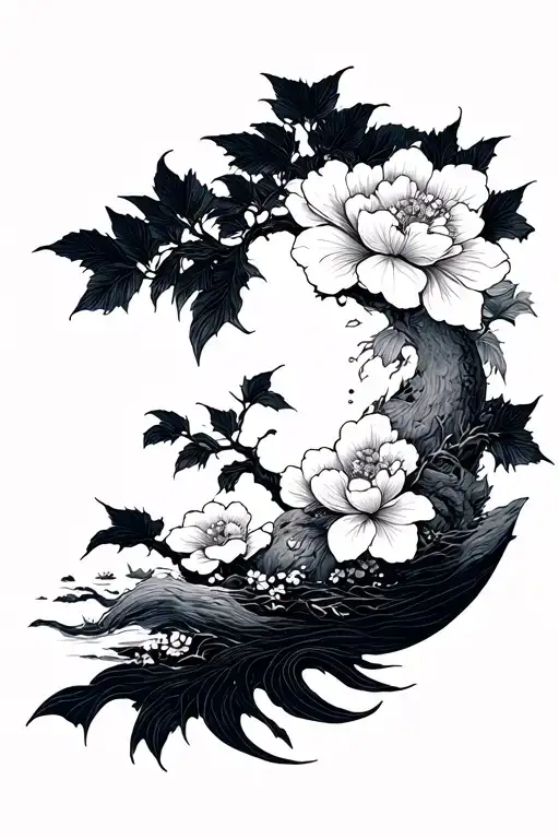 Japanese Traditional Style Tattoo With Nature