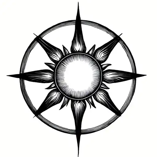 Fine Line Sun Minimal Line Art