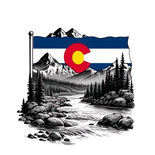 Make A Inner Forearm Tattoo With Mountains A River And The Colorado Flag