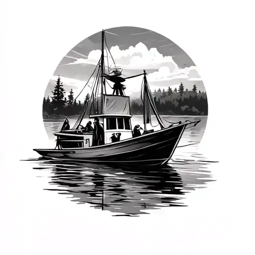 A Tattoo That Represents Friends Who Enjoy Boats And The River